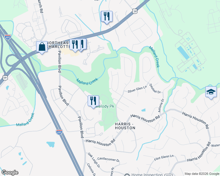 map of restaurants, bars, coffee shops, grocery stores, and more near 927 Reigate Road in Charlotte