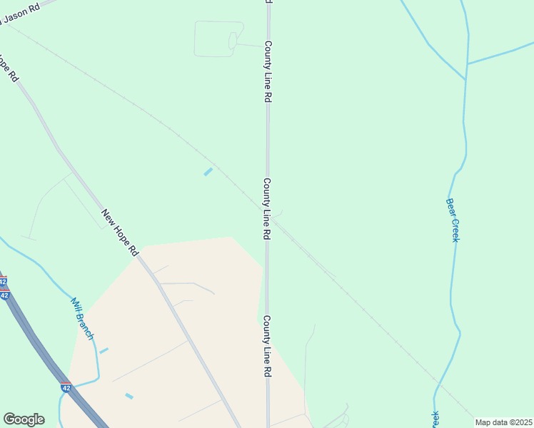 map of restaurants, bars, coffee shops, grocery stores, and more near County Line Road in Lenoir County