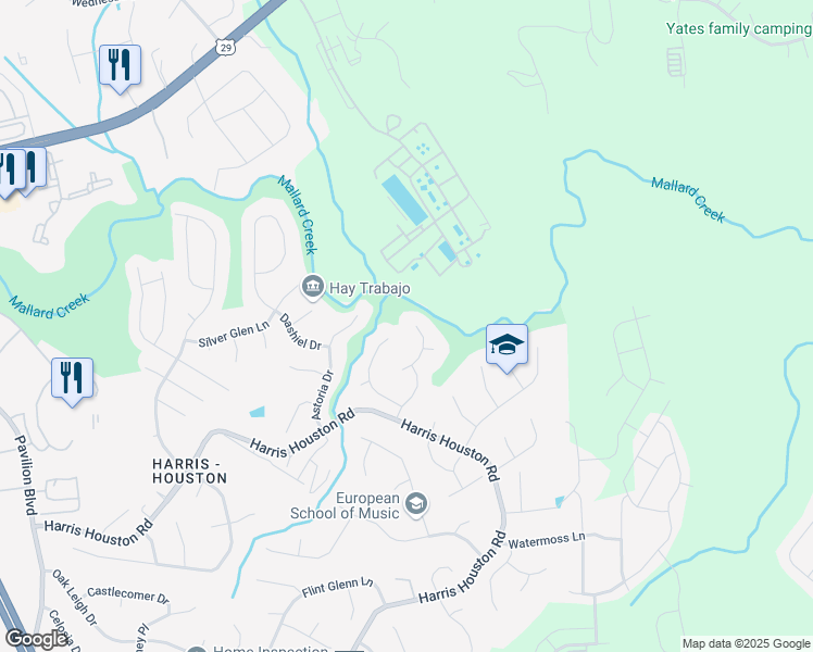 map of restaurants, bars, coffee shops, grocery stores, and more near 3000 Swanquarter Drive in Charlotte