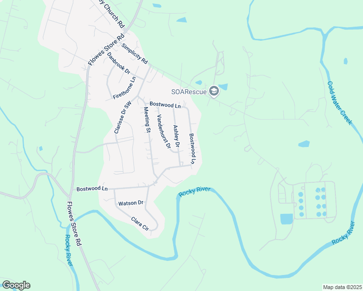 map of restaurants, bars, coffee shops, grocery stores, and more near 6130 Vanderhorst Drive in Concord