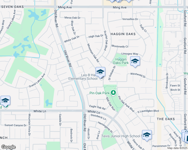 map of restaurants, bars, coffee shops, grocery stores, and more near 9501 Ridge Oak Drive in Bakersfield