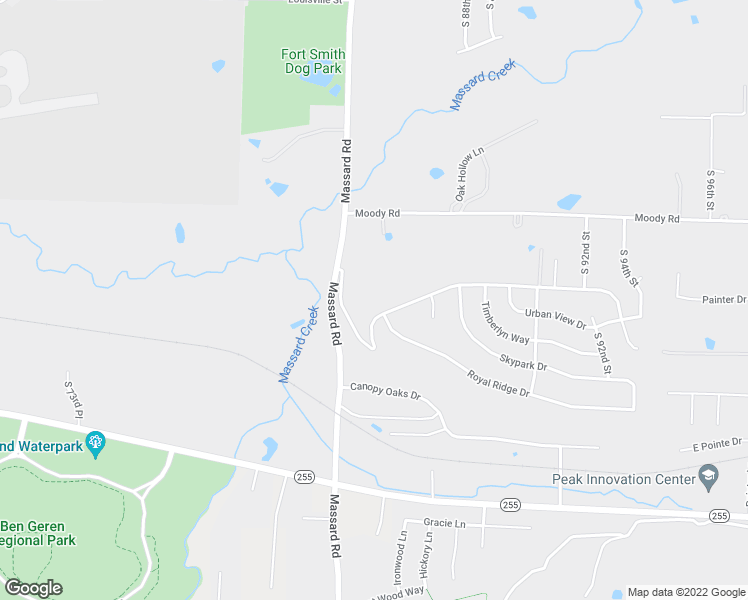 map of restaurants, bars, coffee shops, grocery stores, and more near 8401 Rosewood Drive in Fort Smith