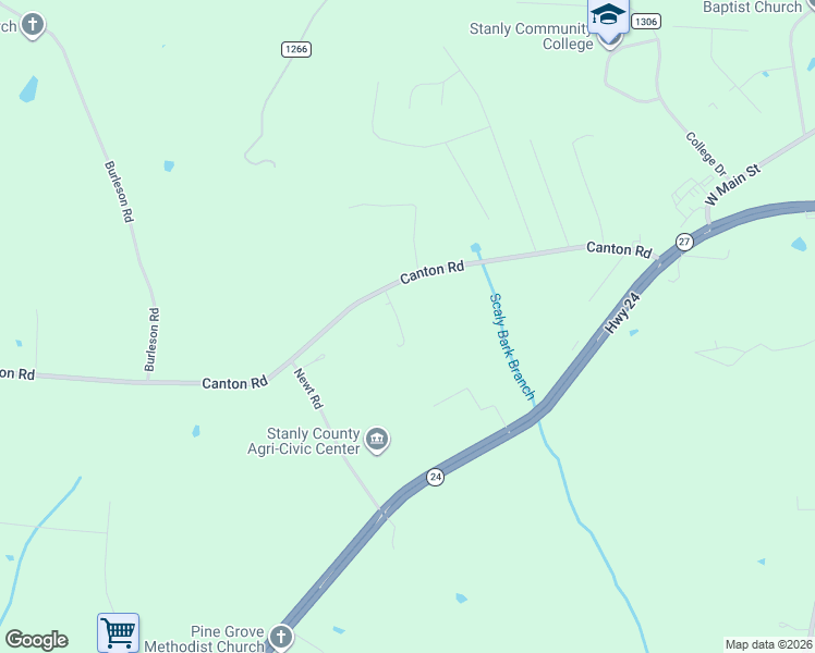 map of restaurants, bars, coffee shops, grocery stores, and more near 28796 Canton Road in Albemarle