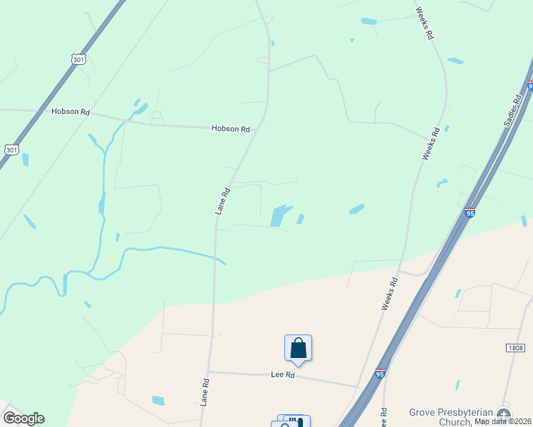 map of restaurants, bars, coffee shops, grocery stores, and more near 99 Compass Landing in Dunn