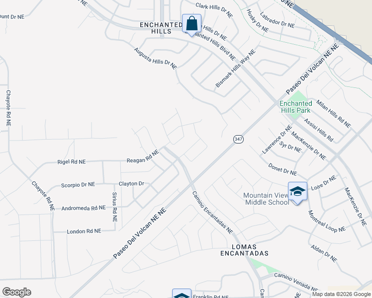 map of restaurants, bars, coffee shops, grocery stores, and more near 6912 Augusta Hills Drive Northeast in Rio Rancho
