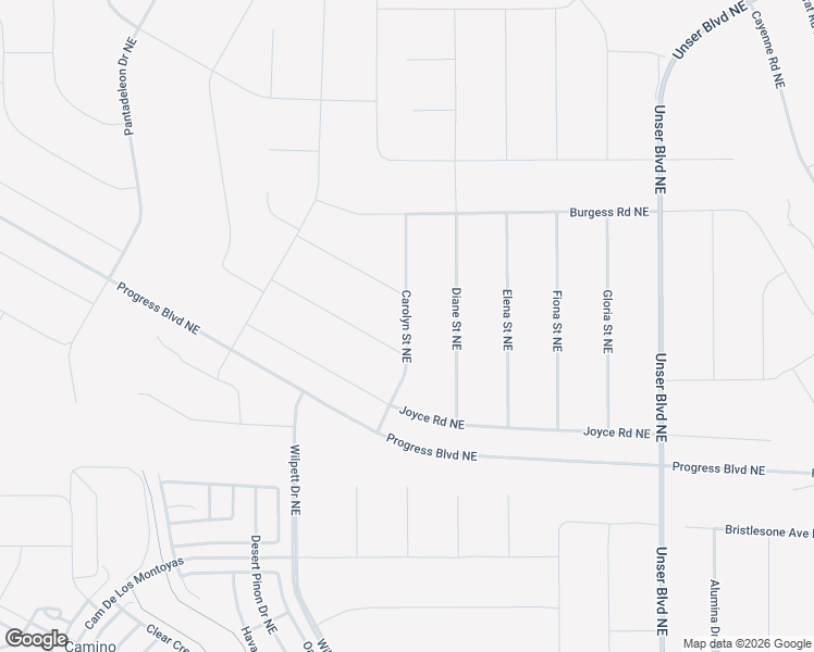 map of restaurants, bars, coffee shops, grocery stores, and more near Carolyn Street Northeast in Rio Rancho