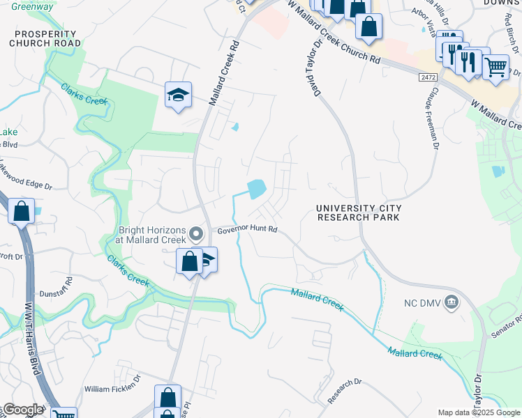 map of restaurants, bars, coffee shops, grocery stores, and more near 2815 Ensemble Court in Charlotte