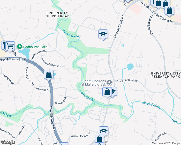 map of restaurants, bars, coffee shops, grocery stores, and more near in Charlotte