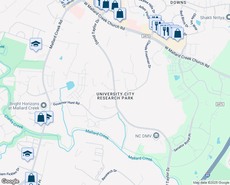 map of restaurants, bars, coffee shops, grocery stores, and more near 10854 David Taylor Drive in Charlotte