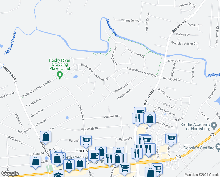 map of restaurants, bars, coffee shops, grocery stores, and more near 4606 Maplecrest Place in Harrisburg