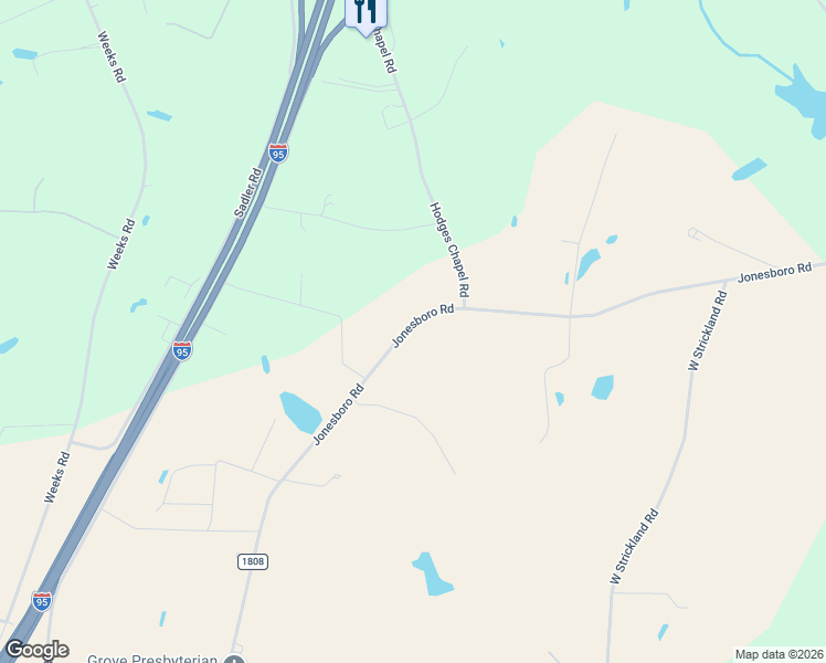 map of restaurants, bars, coffee shops, grocery stores, and more near 3130 Jonesboro Road in Dunn