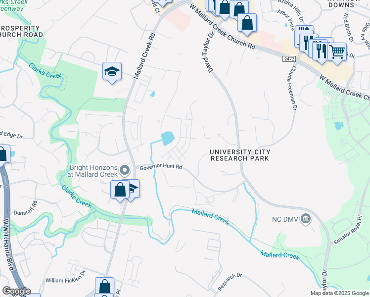 map of restaurants, bars, coffee shops, grocery stores, and more near 2408 Alexander Road in Charlotte