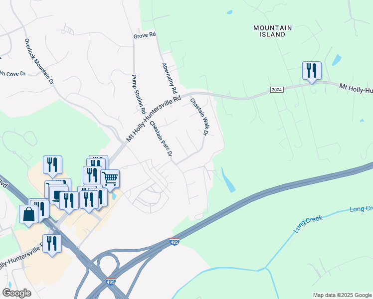 map of restaurants, bars, coffee shops, grocery stores, and more near 11016 Treebranch Drive in Charlotte