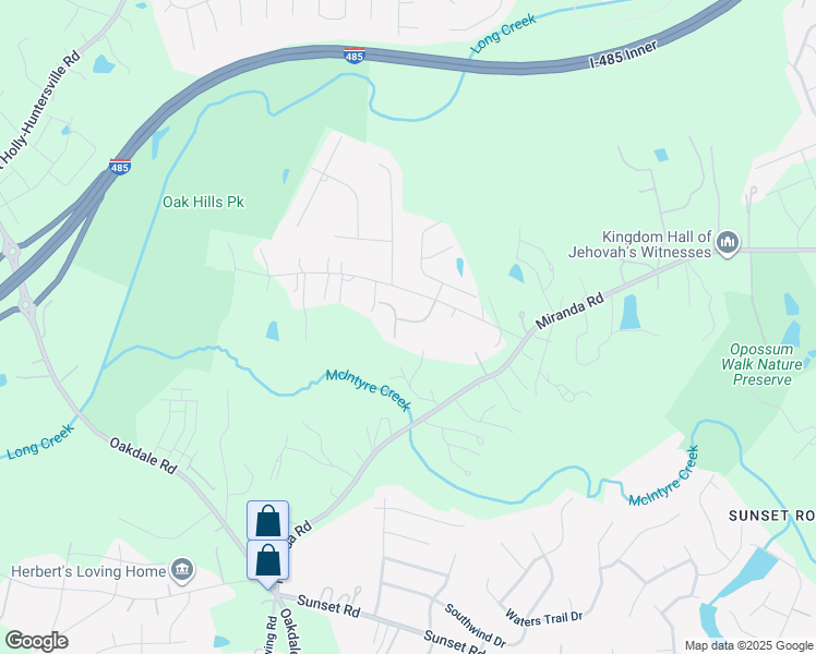 map of restaurants, bars, coffee shops, grocery stores, and more near 2710 Golden Rose Lane in Charlotte