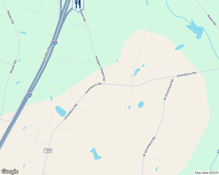 map of restaurants, bars, coffee shops, grocery stores, and more near 2420 Jonesboro Road in Dunn