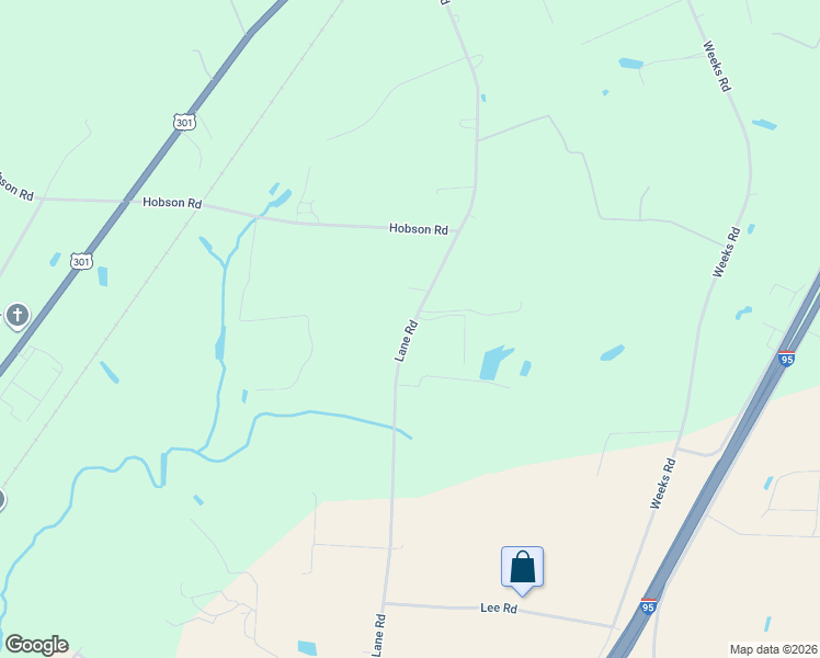 map of restaurants, bars, coffee shops, grocery stores, and more near V S Lee Lane in Dunn