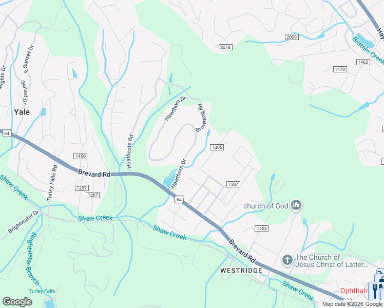 map of restaurants, bars, coffee shops, grocery stores, and more near 114 Hawthorn Drive in Hendersonville