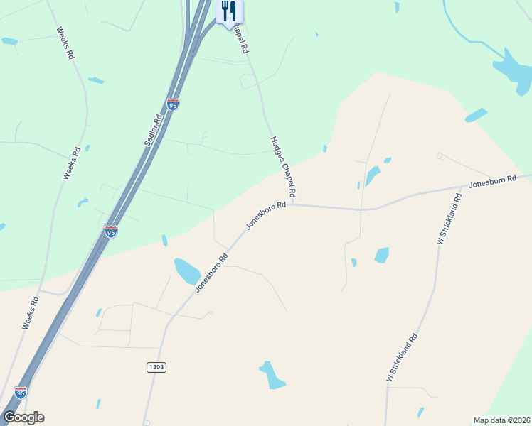 map of restaurants, bars, coffee shops, grocery stores, and more near 3130 Jonesboro Road in Dunn