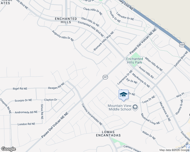 map of restaurants, bars, coffee shops, grocery stores, and more near 6912 Augusta Hills Drive Northeast in Rio Rancho