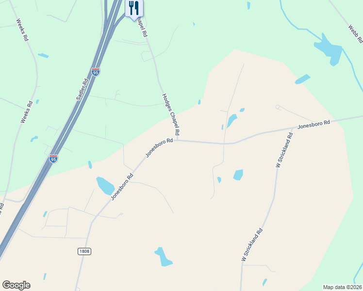 map of restaurants, bars, coffee shops, grocery stores, and more near 2420 Jonesboro Road in Dunn