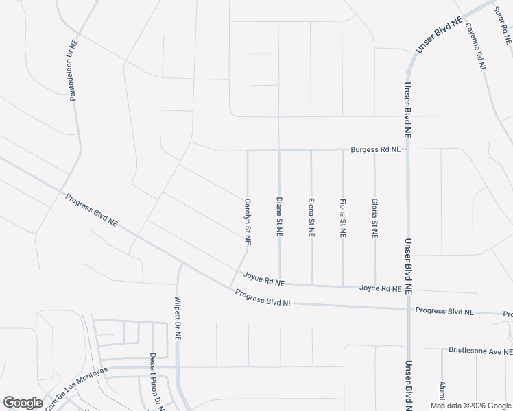 map of restaurants, bars, coffee shops, grocery stores, and more near Carolyn Street Northeast in Rio Rancho