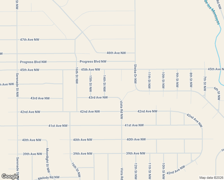 map of restaurants, bars, coffee shops, grocery stores, and more near 43rd Avenue Northwest in Rio Rancho