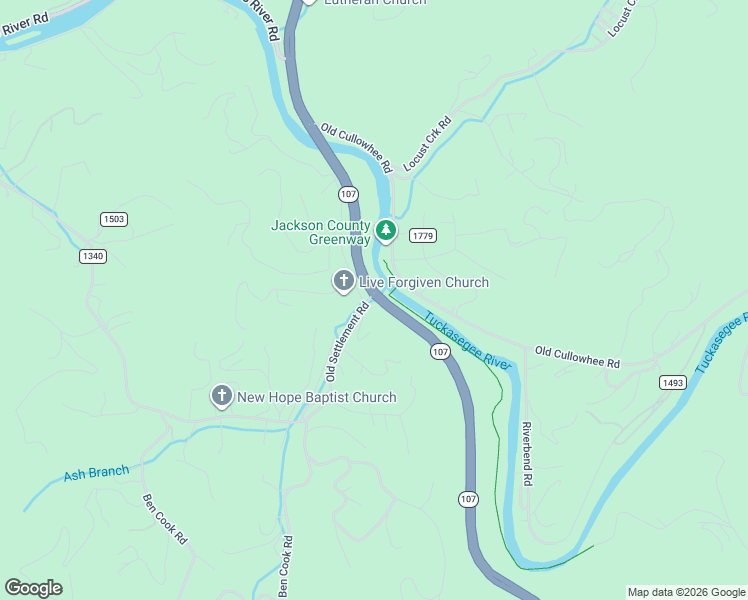map of restaurants, bars, coffee shops, grocery stores, and more near 35 State Road 1340 in Sylva