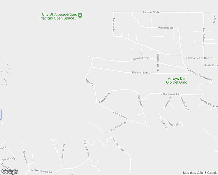 map of restaurants, bars, coffee shops, grocery stores, and more near 19 Sacred Path in Placitas