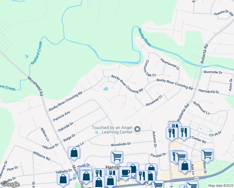map of restaurants, bars, coffee shops, grocery stores, and more near 6128 The Meadows Lane in Harrisburg