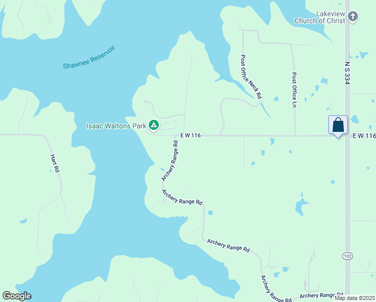 map of restaurants, bars, coffee shops, grocery stores, and more near 33203 Lake Road in Shawnee