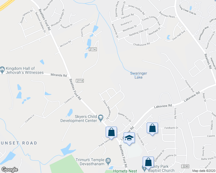 map of restaurants, bars, coffee shops, grocery stores, and more near 7919 Rusty Plow Court in Charlotte