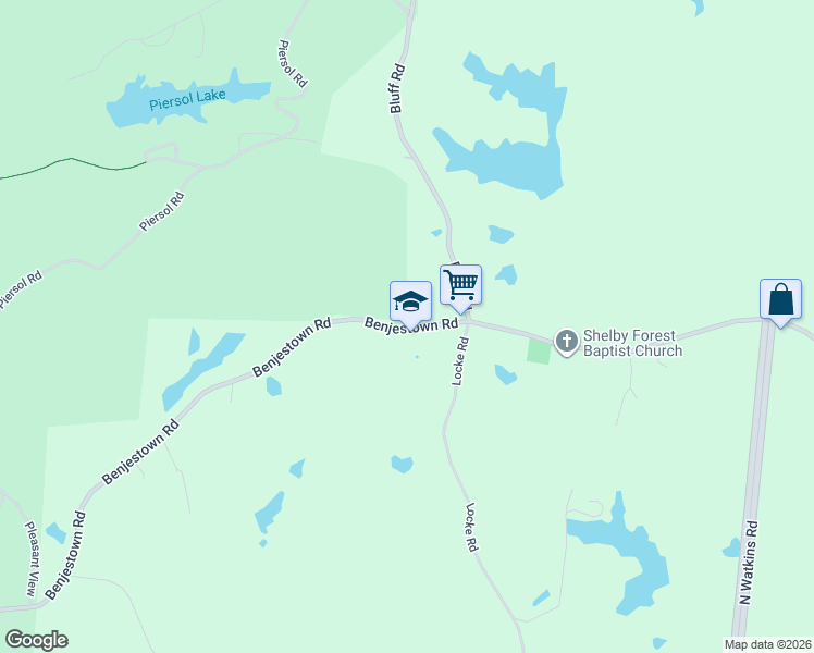 map of restaurants, bars, coffee shops, grocery stores, and more near 7677 Benjestown Road in Millington