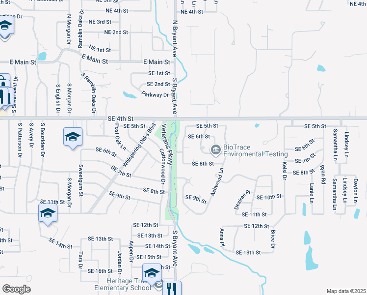 map of restaurants, bars, coffee shops, grocery stores, and more near 2009 SE 7th Ct in Moore