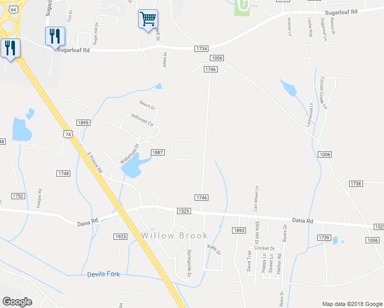 map of restaurants, bars, coffee shops, grocery stores, and more near 389 Classic Oaks Circle in Hendersonville