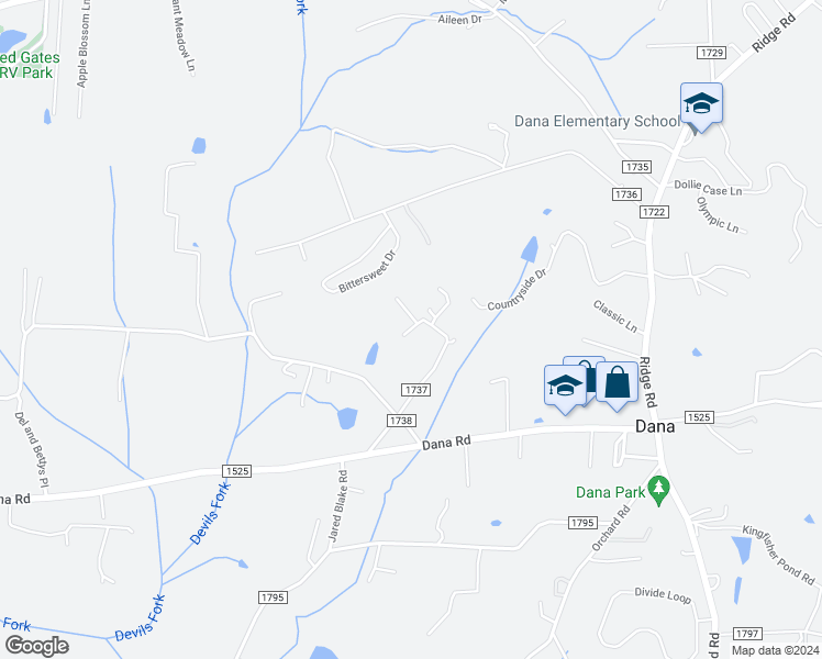 map of restaurants, bars, coffee shops, grocery stores, and more near 418 Gibbs Road in Hendersonville