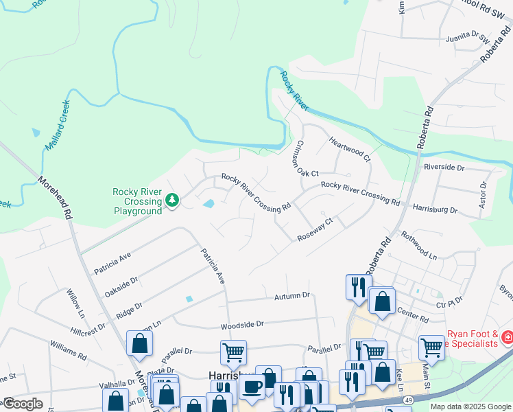 map of restaurants, bars, coffee shops, grocery stores, and more near 6109 The Meadows Lane in Harrisburg