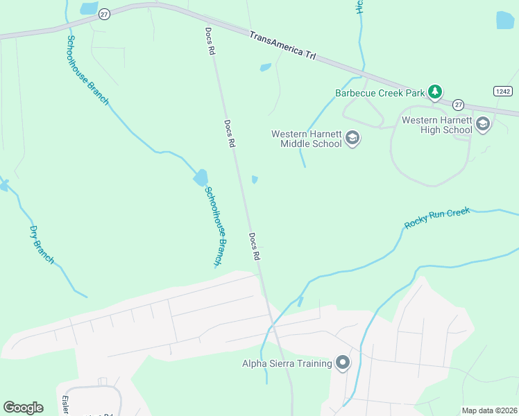 map of restaurants, bars, coffee shops, grocery stores, and more near 669 Docs Road in Lillington