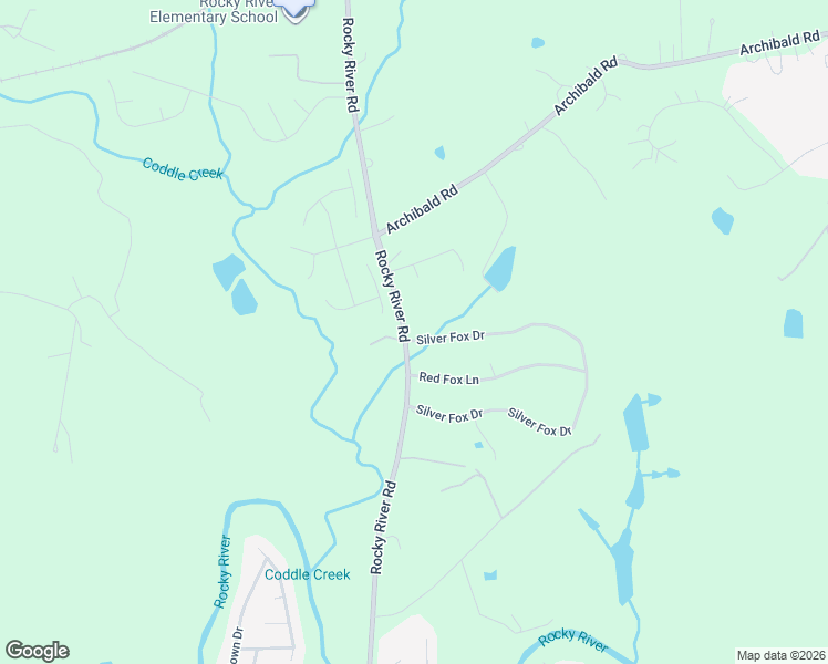 map of restaurants, bars, coffee shops, grocery stores, and more near 5994 Rocky River Road in Concord