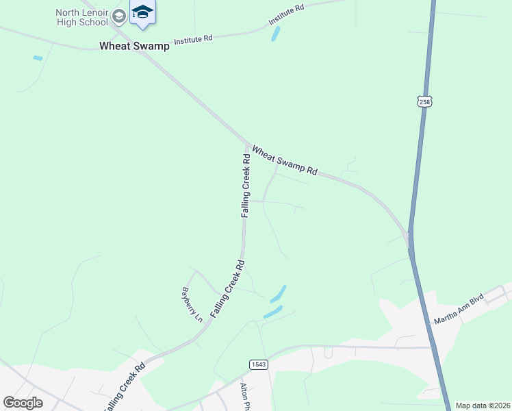 map of restaurants, bars, coffee shops, grocery stores, and more near 3420 Danfield Drive in Kinston