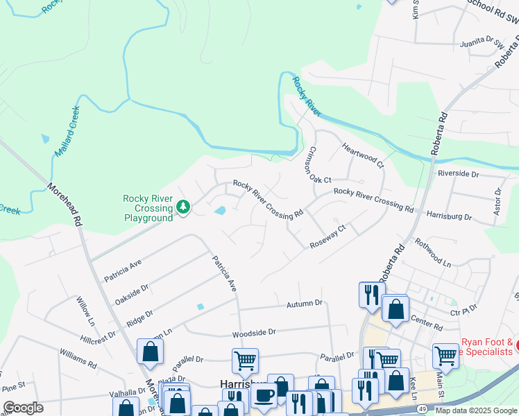 map of restaurants, bars, coffee shops, grocery stores, and more near 6109 The Meadows Lane in Harrisburg