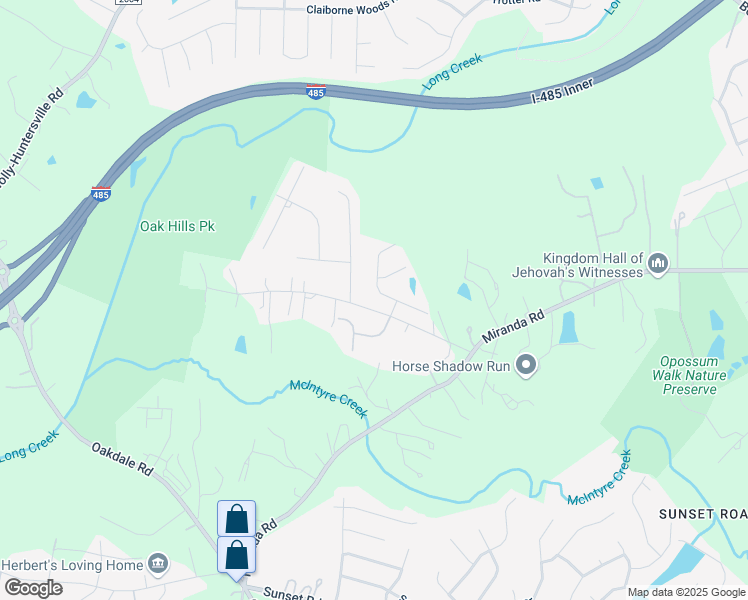 map of restaurants, bars, coffee shops, grocery stores, and more near 2034 Primm Road in Charlotte