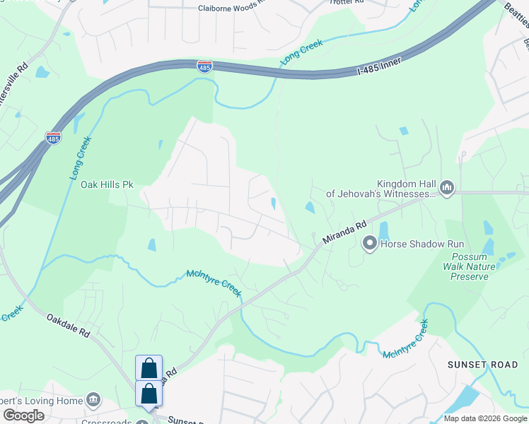 map of restaurants, bars, coffee shops, grocery stores, and more near 2004 Primm Road in Charlotte