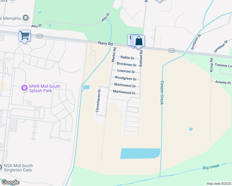 map of restaurants, bars, coffee shops, grocery stores, and more near 6312 Dawn Haven Drive in Millington