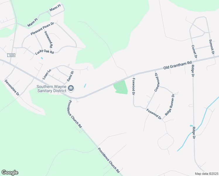 map of restaurants, bars, coffee shops, grocery stores, and more near 1223 Old Grantham Road in Goldsboro