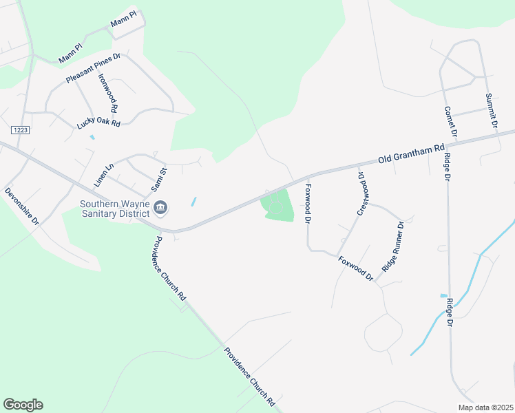 map of restaurants, bars, coffee shops, grocery stores, and more near 1223 Old Grantham Road in Goldsboro
