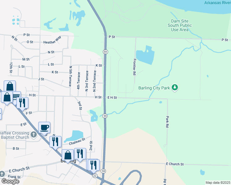 map of restaurants, bars, coffee shops, grocery stores, and more near 906 Mourning Dove Way in Central City