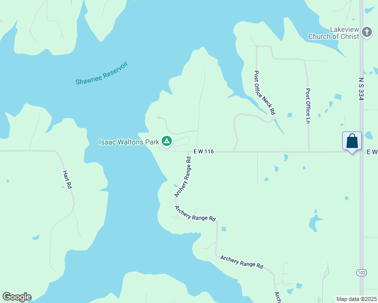 map of restaurants, bars, coffee shops, grocery stores, and more near 33203 Lake Road in Shawnee