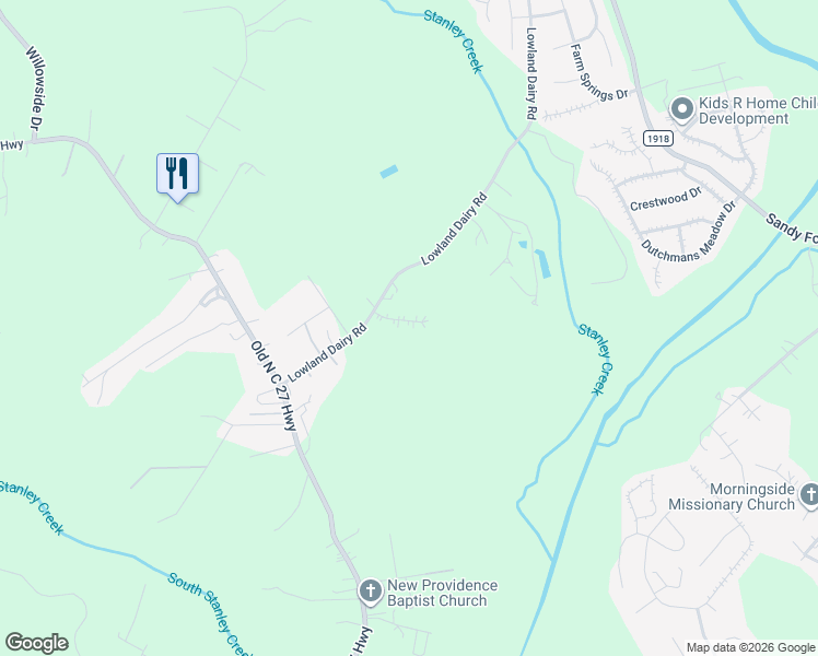 map of restaurants, bars, coffee shops, grocery stores, and more near 2008 Grandhaven Drive in Mount Holly