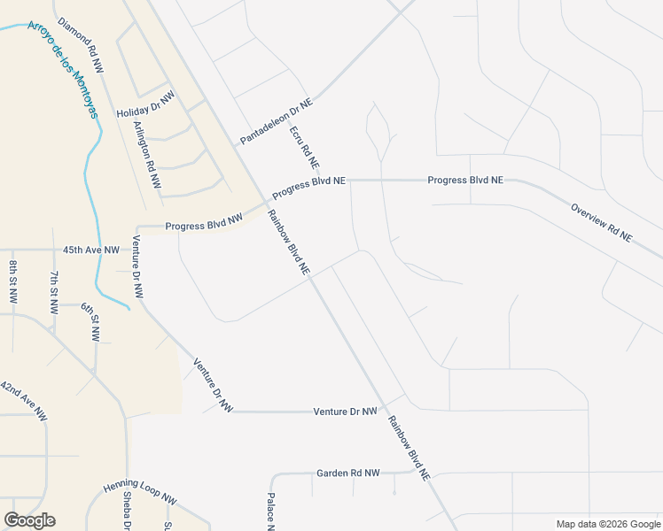 map of restaurants, bars, coffee shops, grocery stores, and more near Rouge Road Northeast in Rio Rancho