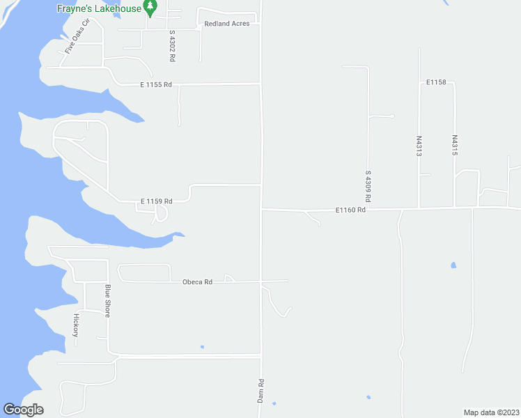 map of restaurants, bars, coffee shops, grocery stores, and more near E1160 Road in Porum